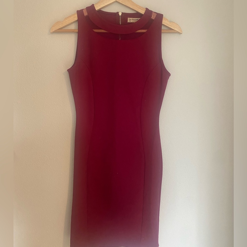 Red straight dress